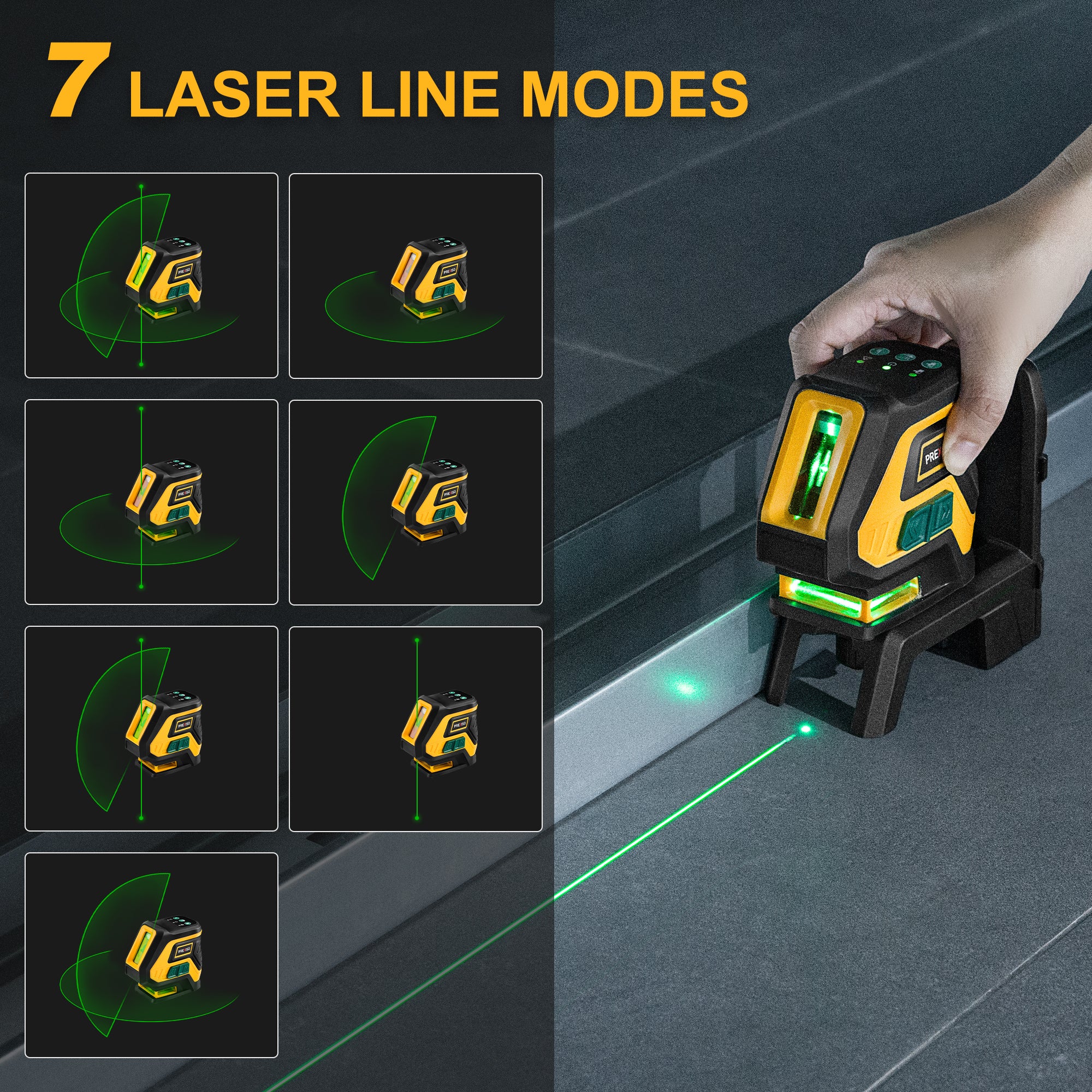 Rechargeable Green Beam Cross-line Laser Level With Plumb Points-P2LC15DG
