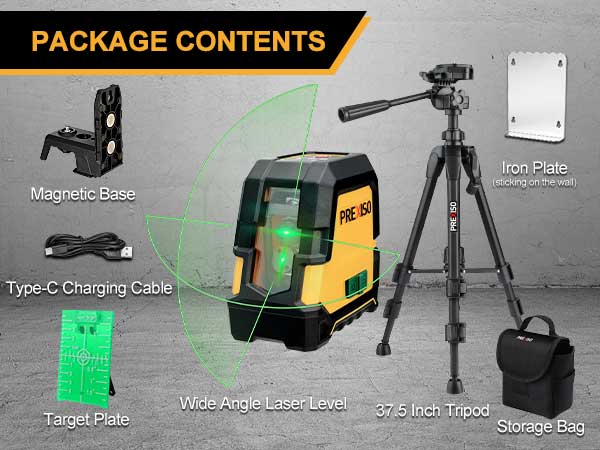 Rechargeable Green Beam Self-leveling Cross Line Laser With Tripod-PLC30GLIT