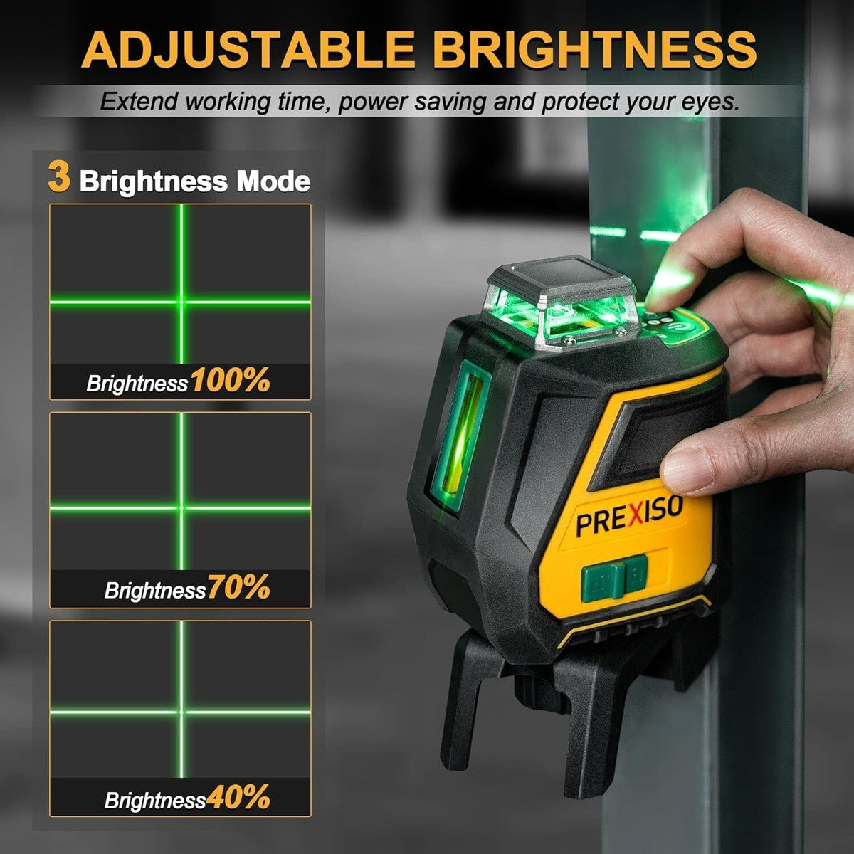 Rechargeable 360-Degree Green-Beam Cross Line Laser Level Set-PLC360GLIT
