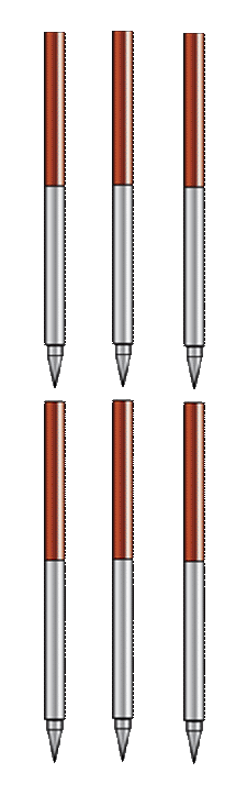 Steel Ranging Rods Ranging Pole, 2m, 2x1m sections – Levelling Equipment Services